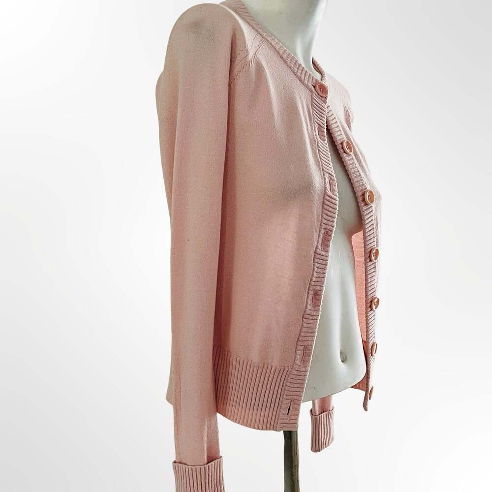 Banana Republic Women's Pink Merino Wool Blend Crewneck Cardigan - Picture 2 of 8